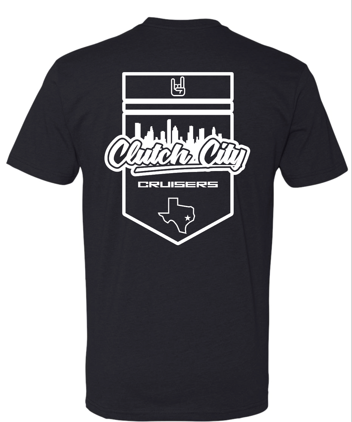 Clutch City Tee Black with White Print